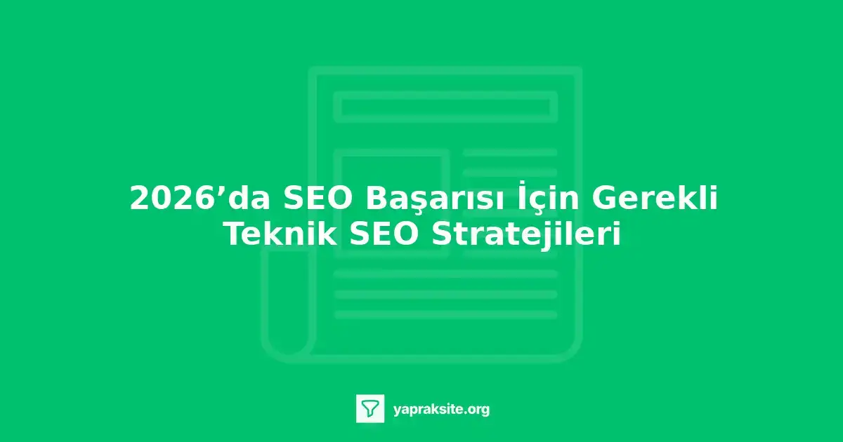 Teknik SEO stratejileri