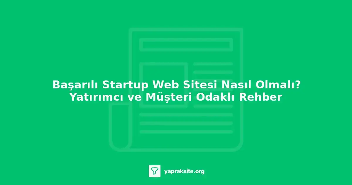 Startup web sitesi tasarımı