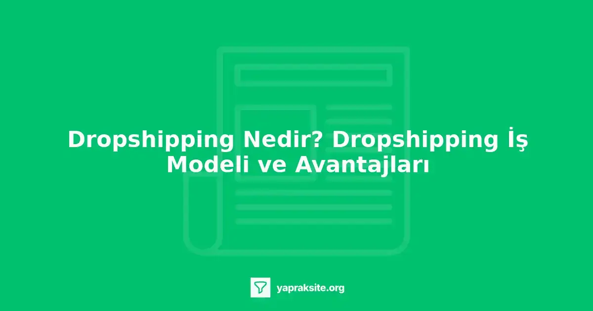 Dropshipping iş modeli