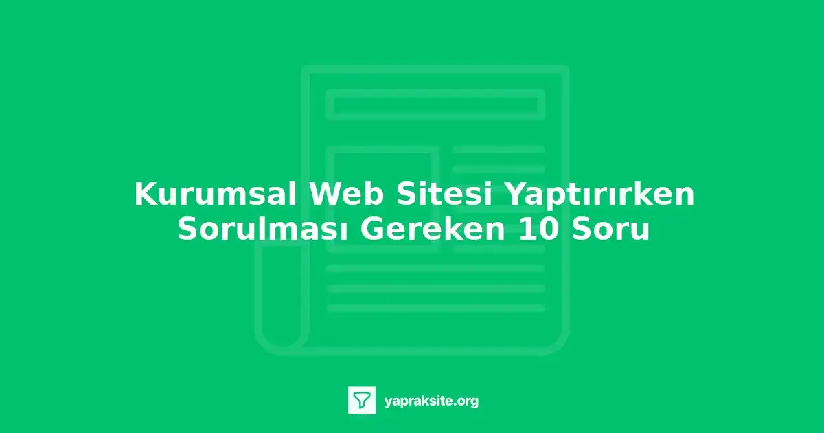 Kurumsal web sitesi tasarımı