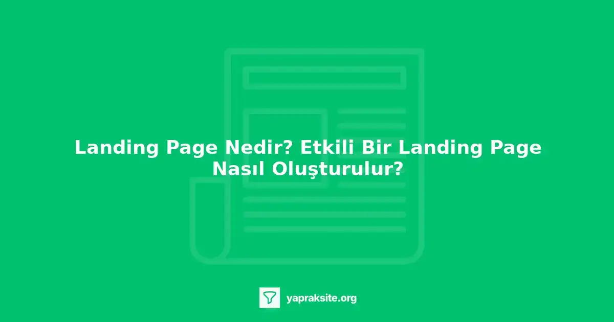 Landing page tasarımı