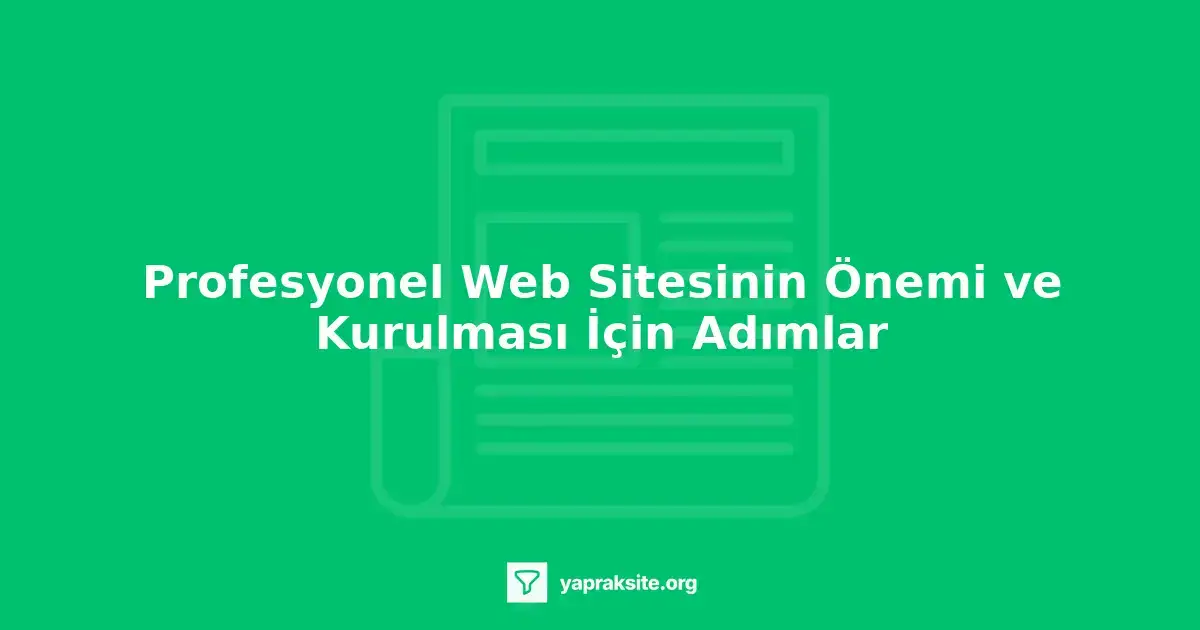 Profesyonel web sitesi tasarımı, kullanıcı deneyimini ve web sitesinin görünümünü belirler.