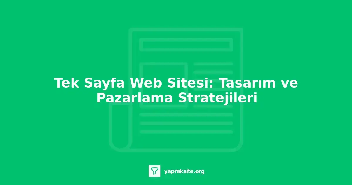 Tek sayfa web sitesi tasarımı