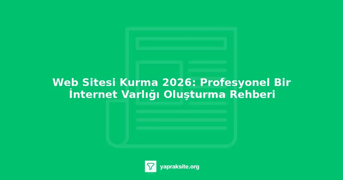 Web sitesi kurma 2026
