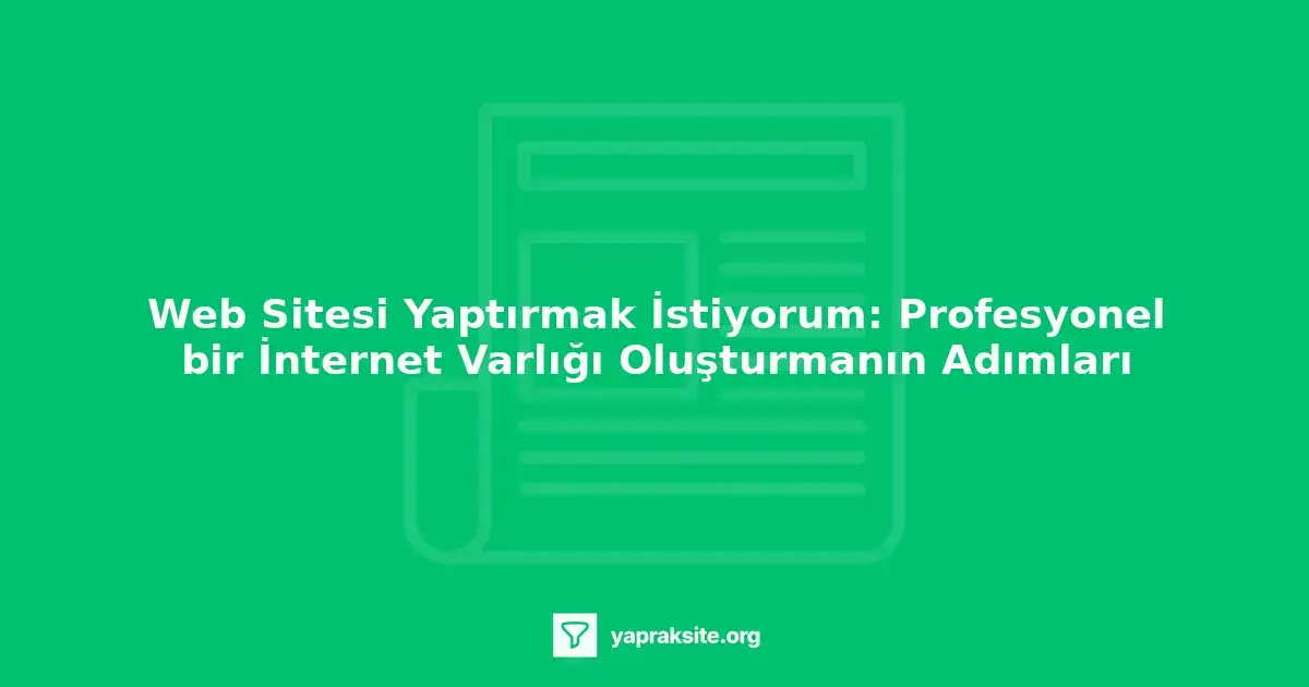 web sitesi yaptırma