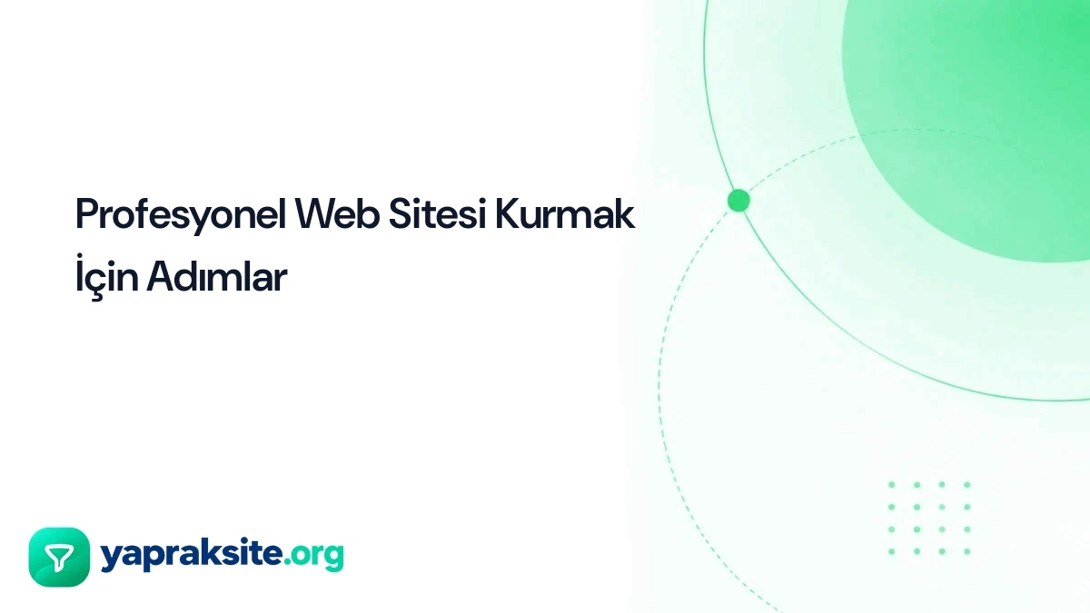 Profesyonel Web Sitesi Kurmak İçin Adımlar