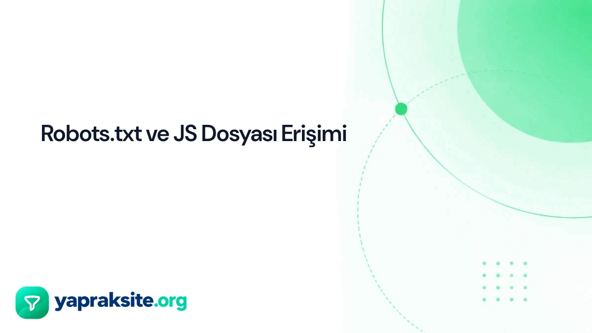 Robots.txt ve JS Dosyası Erişimi