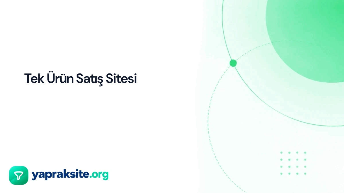 Tek Ürün Satış Sitesi