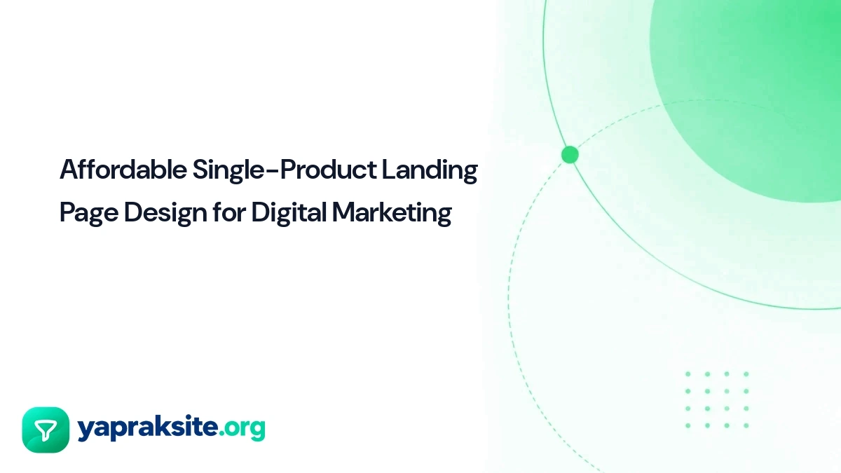 Affordable Single-Product Landing Page Design for Digital Marketing